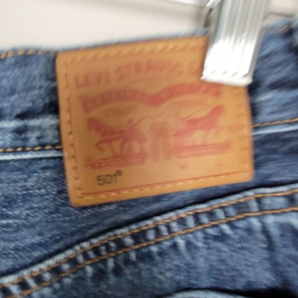 Levi's 501 Cutoff Jean Shorts Echo Park Dark Blue 24 - Picture 5 of 7